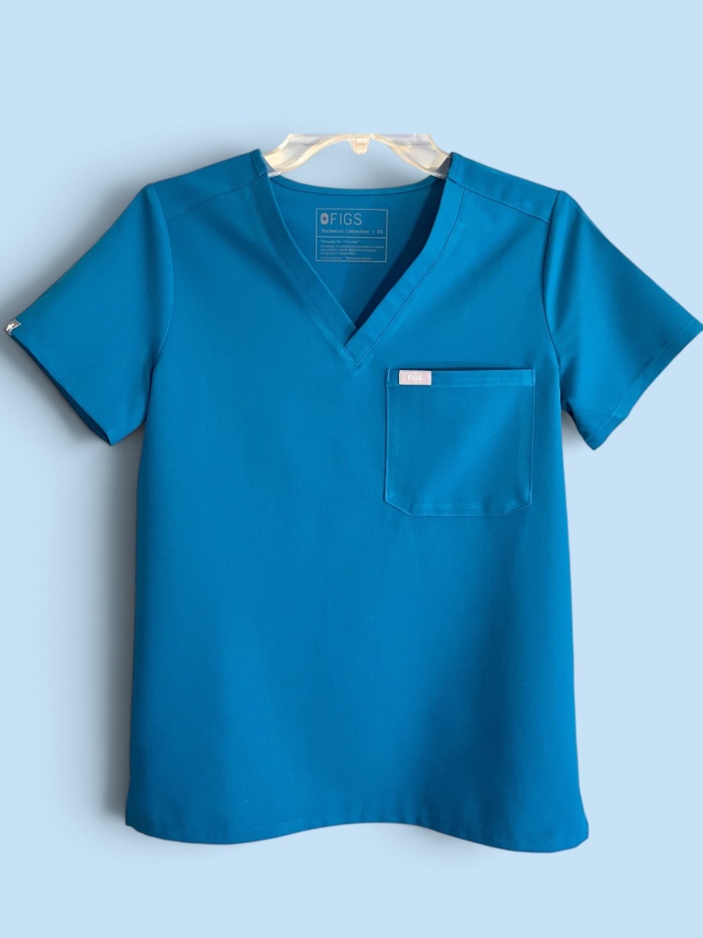 Figs Pacific Blue (#2133) Catarina Scrub Top Size XS
